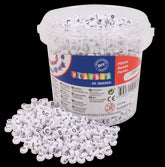Set 2500 de Margele rotunde plate de insirat cu litere diametru 7.5 mm